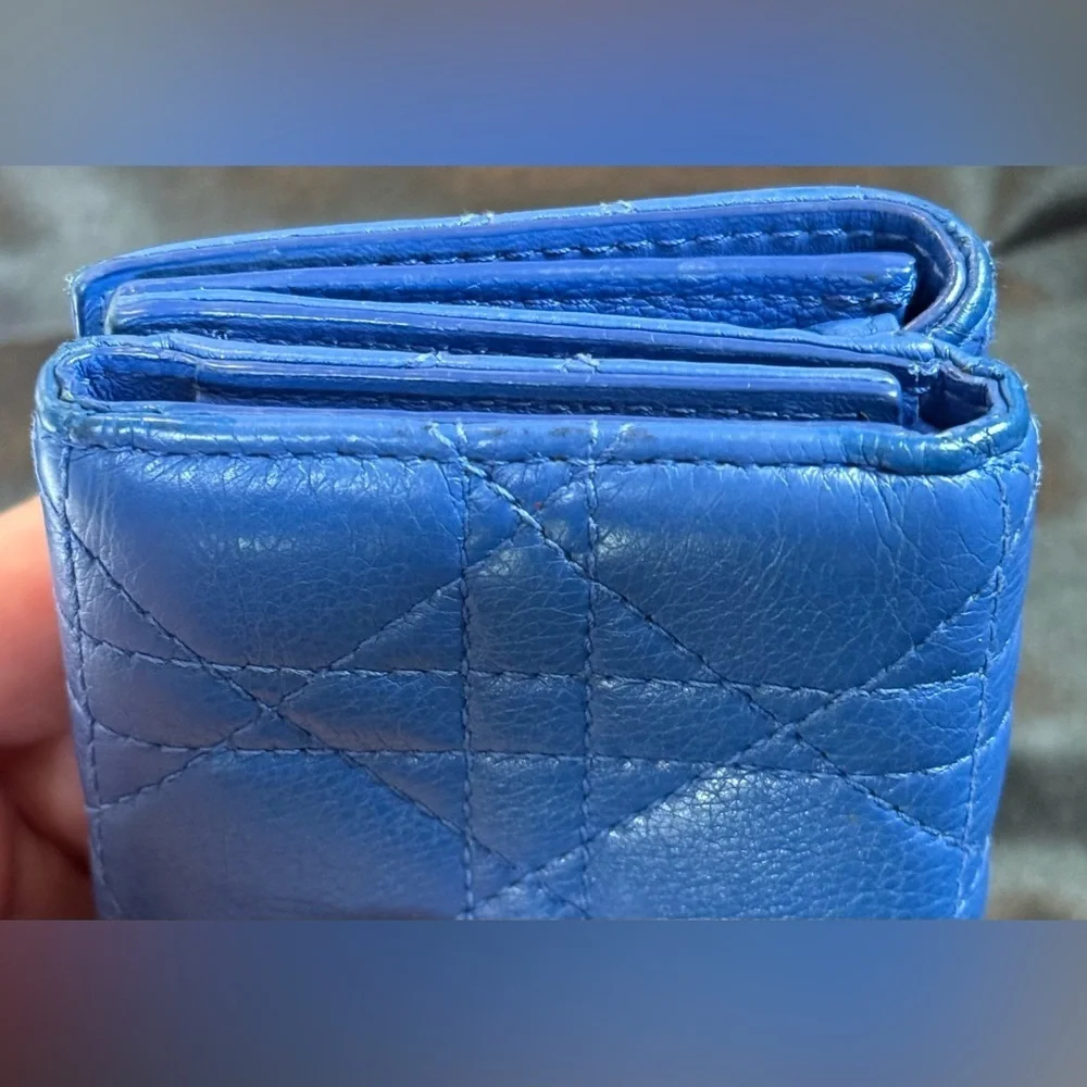 Christian Dior Caro blue wallet